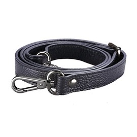 CAREOR Replacement Adjustable Leather Shoulder Strap with Metal Swivel Hooks for Crossbody Bag Briefcase Messenger Bag Shoulder Bag Purse Making -2 CM Width (Black Buckle)