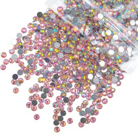qiipii 2800PCS 4mm Pink AB Resin Rhinestones for Crafting Dark Pink Flatback Stones Bulk SS16 Non-Hotfix Diamonds Crystals Gems Charms for Nails Face Eyes Makeup Mugs Tumblers Bottles DIY Crafts Shoes