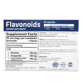 Flavonoids Supplement- Micronised Diosmin Hesperidin Horse Chestnut (Aescin)- Antioxidant Polyphenols for Healthy Circulation, Vein Support, Lymphatic Drainage & Inflammatory Response- Vegan GMP ISO