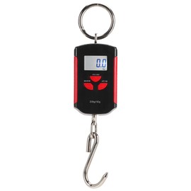 Portable Electronic Hanging Scale Digital LCD Backlit Display kg/lb/JIN 200KG W/HookRed Frame