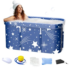 Portable Bathtub, Foldable Bathtub for Adults, Separate Family Bathroom SPA Therapy Tub for Shower Stall, Soaking Hot SPA and Ice Bath Tub, 45.3''x23.6''x19.7''