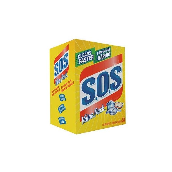 S.O.S. Steel Wool Soap Pads, (50 per Box) AS