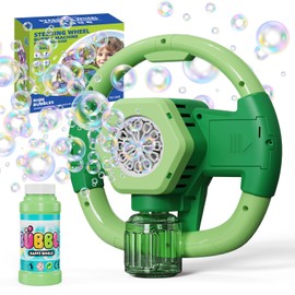 PANACARE Steering Wheel Bubble Machine, Automatic Bubble Blowing Machine Toy Children 10000+ Bubbles/Min with Bubble Solution for Wedding/Birthday/Party/Easter, Outdoor Gift for Boys and Girls