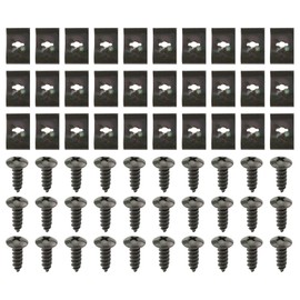 Carbbia 30PCS 4.2×16mm Nut Mounting Clip, U-Type Car Fastener Clips, Metal Car Screw Body Fender Bumper Retainer U Nut Clips Gasket Fastener