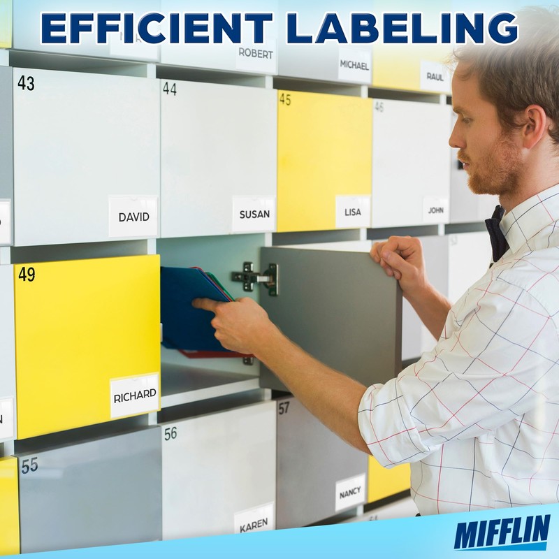 Mifflin-USA Index Card Holder (3x5”, 30 Pack), Clear Self-Adhesive Card