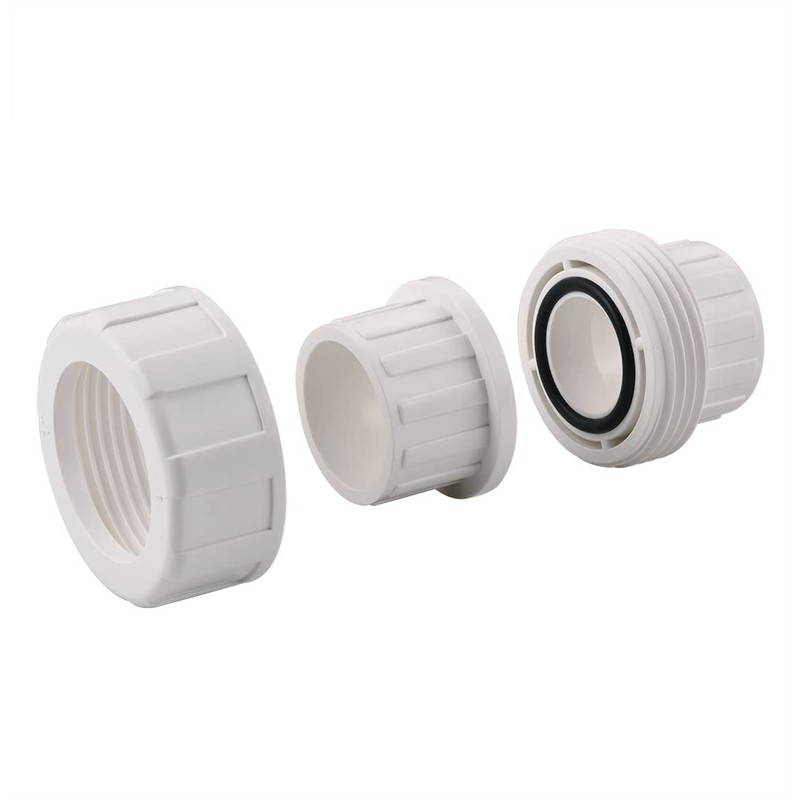 Wantmatch 1/2" PVC Union Pipe Fitting,PVC Adapter(Socket x Socket),EPDM O-Ring,2
