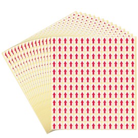 dealzEpic - Red Rectangle Arrow Stickers - Self Adhesive Peel and Stick Label/Products Inspection Defect Indicator - Pack of 15 Sheets