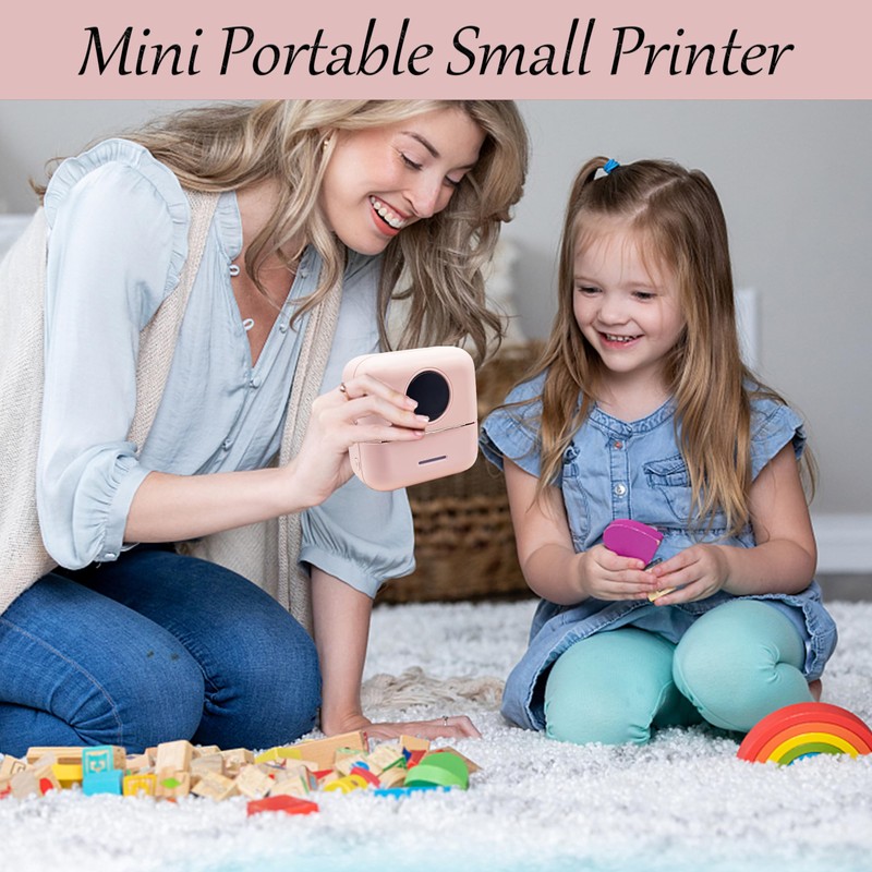 Zplumestarxx Mini Portable Printer Inkless Sticker Printer with 11 Rolls