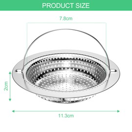 Newpop Pack of 3 Sink Strainer, Kitchen Sink, Hair Strainer Shower with Handle, Strainer for Sink, Sink Strainer, Sink Strainer, Drain Strainer, for Shower, Bathtub, Kitchen