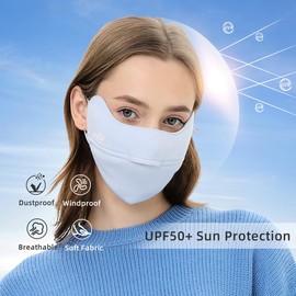 OhSunny Women Winter Half Face Covering Windproof Face Mask Balaclava Dustproof Fleece Sports Outdoor Face Cover WNN3T159D Light Blue