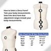 Beige 13 Dials Female Fabric Adjustable Mannequin Dress Form for