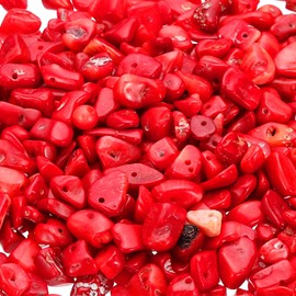 PATIKIL Chip Stone Natural Rock Beads Loose Gemstone Beads Drilled Strand for Jewelry Craft Making, 1set/400pcs, Dark Red