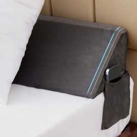 Bedluxe King Bed Wedge Pillow for Headboard, Foam Headboard Pillow, Bed Gap Filler, Mattress Gap Filler King - Fill The Gap (0-7") Between Headboard and Mattress (Short Plush, 76"x10"x6")