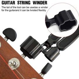 ZKSXOA 3 in 1 Guitar String Winder Tool, Guitar String Winder Cutter and Bridge Pin Puller,Guitar Repair and Adjustment Tool,Guitar String Puller Accessories Kit with 16 Pieces Guitar Picks