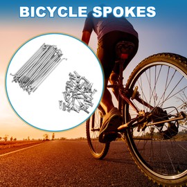 A ABSOPRO Bicycle Spokes 14G 85 mm Mountain Bike Spokes Carbon Steel Silver 36 Pieces