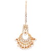 Aheli Faux Kundan y Pearl Wedding Party Pendientes con Maang