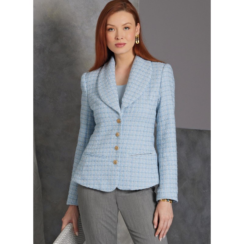 Vogue Ladies Sewing Pattern Set Semi Fitted Lined Jacket Design