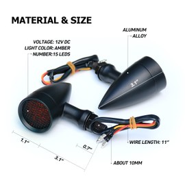 WTZMOTO LED Turn Signals for Motorcycle - Powersport Turn Signals Compatible with harley street glide softail road glide sportster, honda gl1800 vt600c vt750c2b, kawasaki en500, suzuki m109r