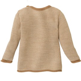 Disana Melange Jumper, 100% Organic Merino Wool GOTS, IVN Best | with Button Closure on Collar | Baby Toddler Child Unisex | Made in Germany, Natural rose