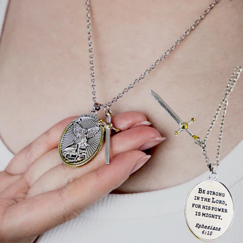 Audday St. Michael Pendant for Men Saint Michael Archangel Pendant