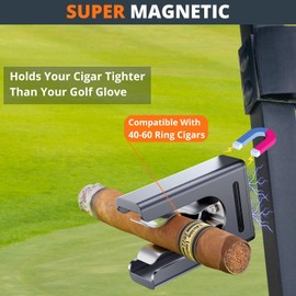 SUBORAWOS Magnetic Cigar Holder - Golf Cart Accessories with Magnetic Base, Fits Golf Carts, Beach Chairs, Fishing Rods (Gray)