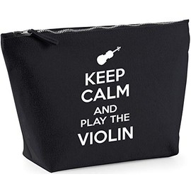 Hippowarehouse Keep Calm and Play the Violin printed make up cosmetic wash bag 18x19x9cm