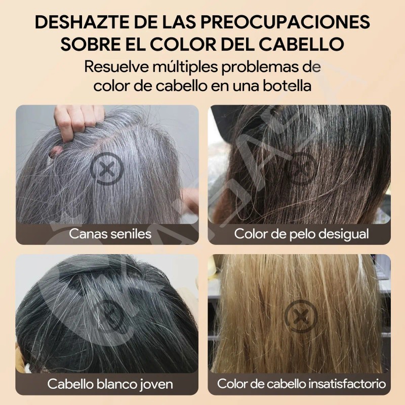 Kaisasa Shampoo Con Aceite De Argn Tinte Cubre Canas 2