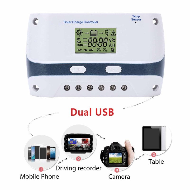 PWM Solar Charge Controller 50A 12V 24V 48V PWM Solar