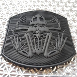 PVC Patch Frogman Bone Frog Seals DEVGRU Compatible with Velcro Patches for Backpacks, Tactical Patches, Molle Accessories, Military Patches, Backpack Patches, Patches for Hats (Blackout Subdued)
