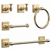 Champagne Bronze Bathroom Accessories Set, 5 Piece Bathroom Towel Holder