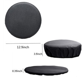 alblinsy hefei 2PCS Round Faux Leather Bar Stool Cover Waterproof Seat Cushion Chair Slipcover Home Office Restaurant Library Office Chair Protector Cover Slipcover Black 33cm/12inch