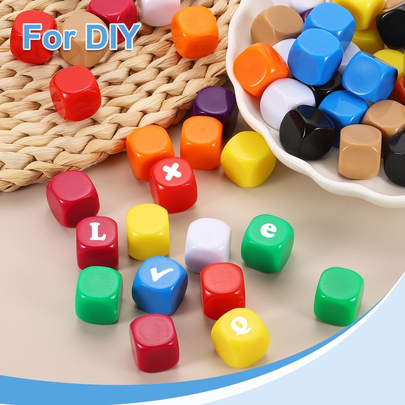 sourcing map 60Pcs Rounded Blank Six Sided Dice 16mm/0.6inch Acrylic