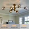 hesoge Modern Semi Flush Mount Ceiling Light Fixture 6-Light Sputnik