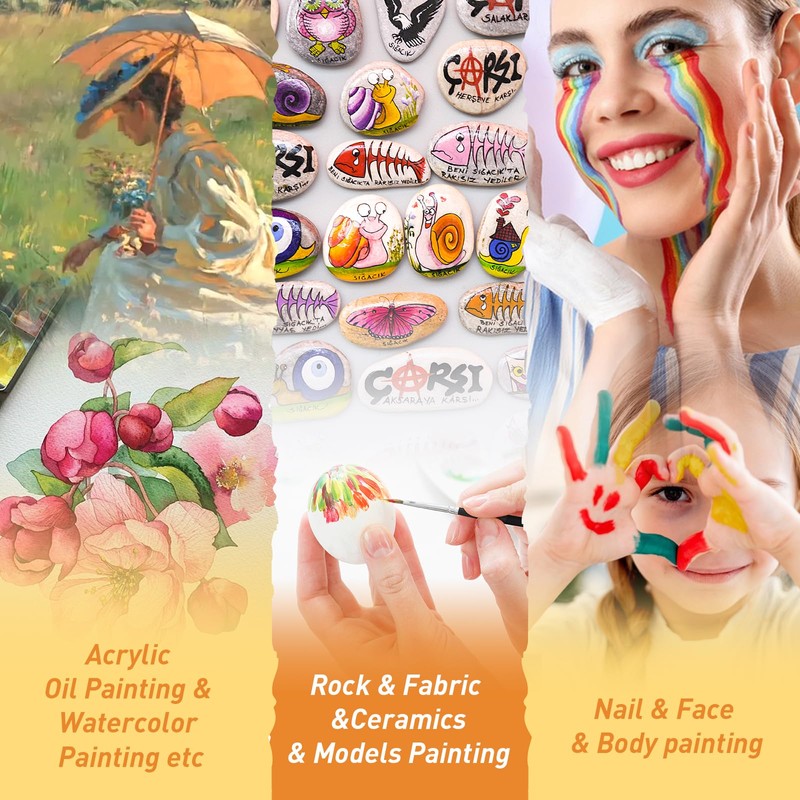 AROIC Small Paint Brushes Bulk,160 Pcs Nylon Hair Paint Brushes