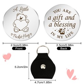 SereneGLow Pocket Bear Hug Gifts - Valentines Gifts for Her Thank You Gift, Friends Gifts, Keepsake Gifts for Women, Thinking of You Gifts for Women, Xmas Gifts, Birthday Retirement Easter Gifts