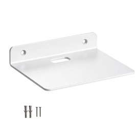 6 Inch White Floating Wall Shelf, Rustproof Aluminum Alloy Wall Mounted Storage Shelf for Bathroom, Kitchen, Bedroom, Living Room Decor