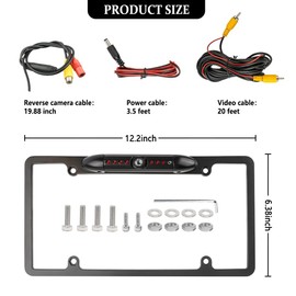 License Plate Backup Camera,HD Night Vision Reverse Camera with 8 LED,170°Wide Angle IP67 Waterproof Rear View Camera,Heavy Duty Reverse Camera Car Accessories Fits US License Plates