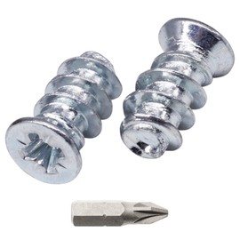 SKIR'CO (Pack of 100) Zinc Plated Euro Screws 6.0 x 11.5mm Drawer Guide Flat Countersunk Hinge Screws