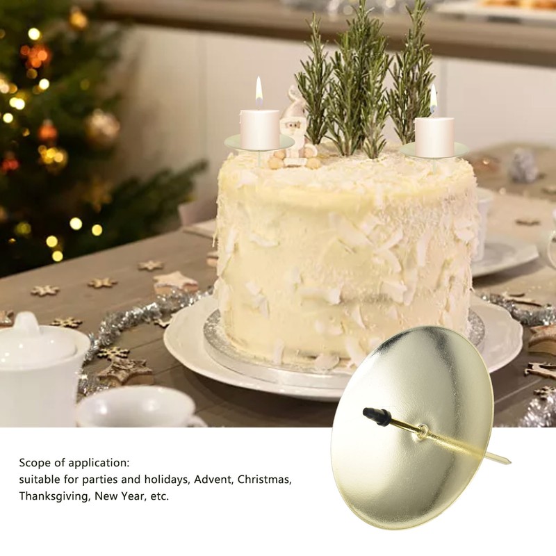 12pcs Candle Plate Iron Material 7x6.5cm/2.8x2.6in Gold Stable Reliable Decorative