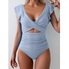 B2prity Women's One Piece Swimsuit Ruffle Cutout Bathing Suits Slimming