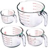 Set of 4 Glass Measuring Cups - Kitchen Mixing Bowl,