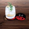 CARIBOU Coasters , Red LadyBug Design Absorbent ROUND Fabric Felt