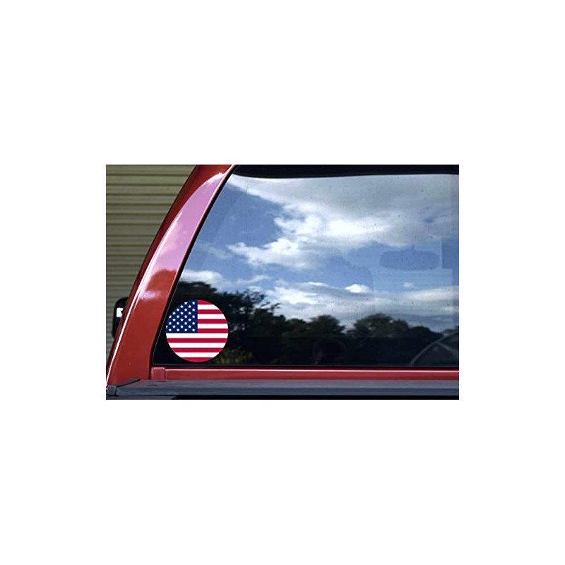 StickerTalk Circular USA Flag Vinyl Sticker, 5 inches by 5