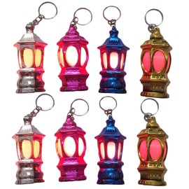 Uonlytech 20pcs Mini Keychain Flashlights LED Pocket Ramadan Lantern Keyring Light Lamp Islam Eid Gift for Bag Handbag Purse (Random Color)
