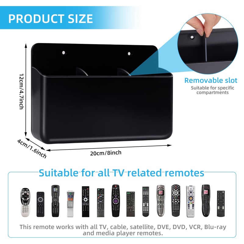 ElysianTails TV Remote Holder, 2 Packs Remote Control Holder 3