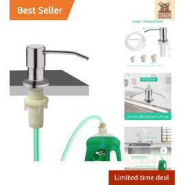 Stainless Steel Brushed Nickel Soap Dispenser with Anti-Leak 47" Extension Tube