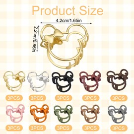 30 PCS Mouse Lady Thick Hair Barrette Mouse Lady Thin Thick Clurly Vintage ABS Resin Hair Claw Clips Hair Jaw Clips Non-Slip Hair Catch Jaw Clamp Styling Accessories for Women Girl (10 colors)