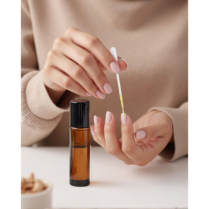 Worldgsb 4 Pack Essential Oil Roller Bottles, 10ml Refillable Amber