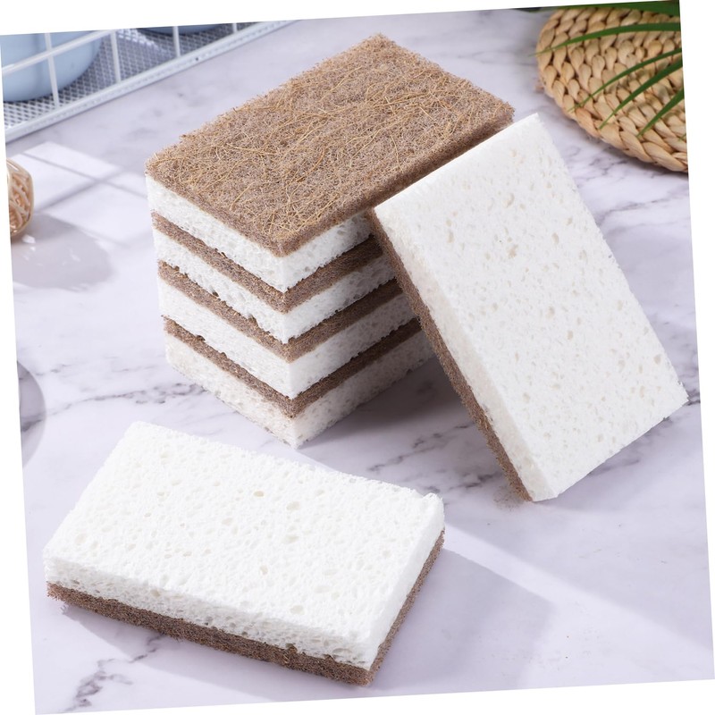 ULTECHNOVO 12Pcs Non Scratch Cleaning Sponges Highly Absorbent Coconut Fiber