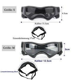 Voarge Dog Glasses UV Protection Dog Sunglasses Pet Glasses Sunglasses Adjustable Loose Fit Black S (S)